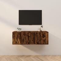 Væghængte tv-skabe 2 stk. 57x34,5x40 cm røget egetræsfarve