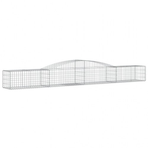Buede gabionkurve 2 stk. - 400×50×40/60 cm i galvaniseret jern