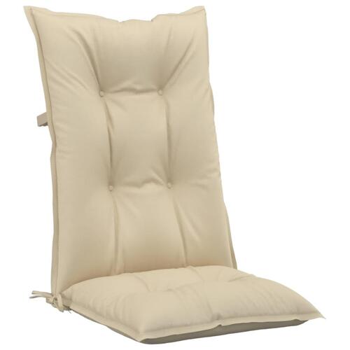 Stolehynder m. høj ryg 4 stk. 120x50x7 cm stof beige