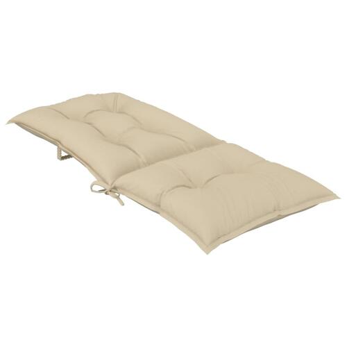 Stolehynder m. høj ryg 4 stk. 120x50x7 cm stof beige