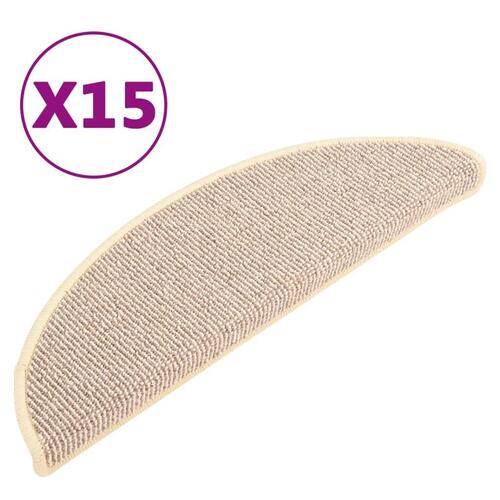 Trappemåtter 15 stk. 56x17x3 cm hvid og brun