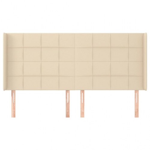 Sengegavl med kanter 163 x 16 x 118/128 cm - cremefarvet