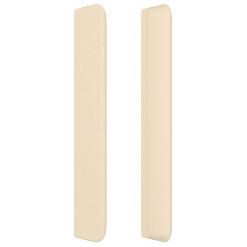 Sengegavl med kanter 163 x 16 x 118/128 cm - cremefarvet