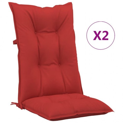 Stolehynder med høj ryg 2 stk. 120x50x7 cm stof rød