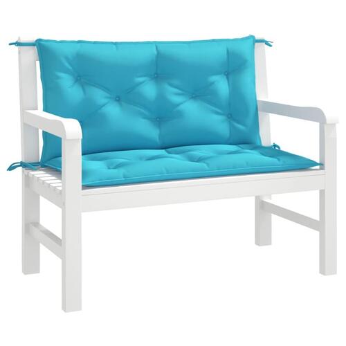 Hynder til havebænk 2 stk. 2 stk. 100x50x7 cm stof turkis