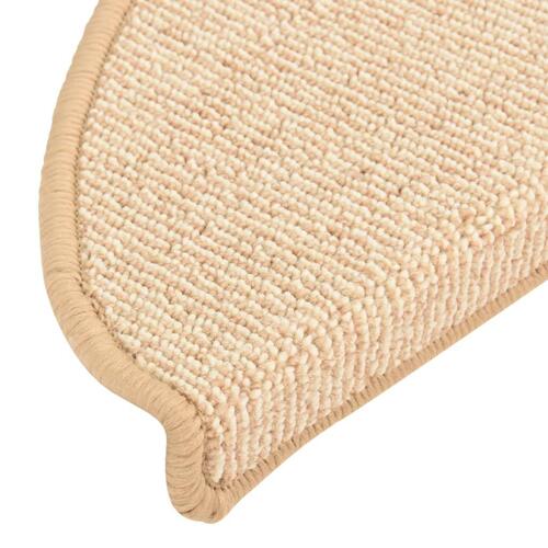 Trappemåtter 15 stk. 56x17x3 cm cremefarvet