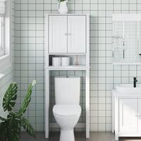 Opbevaringsskab til toilet BERG 60x27x164,5 cm massivt træ hvid