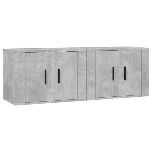 Væghængte tv-skabe 2 stk. 57x34,5x40 cm betongrå