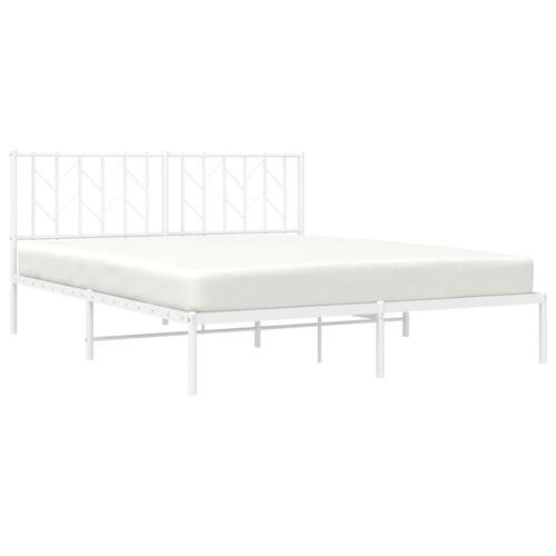 Sengeramme med sengegavl 160x200 cm metal hvid