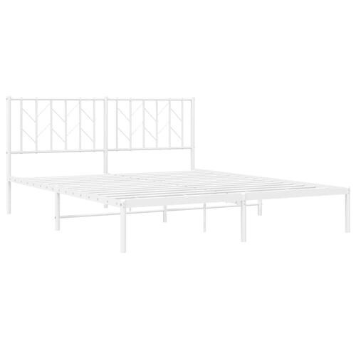 Sengeramme med sengegavl 160x200 cm metal hvid