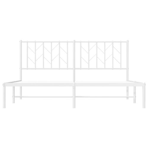Sengeramme med sengegavl 160x200 cm metal hvid
