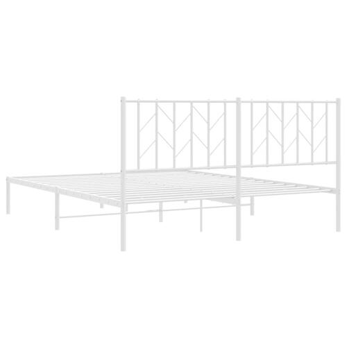 Sengeramme med sengegavl 160x200 cm metal hvid