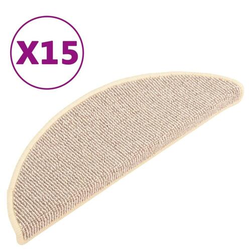 Trappemåtter 15 stk. 65x21x4 cm hvid og brun