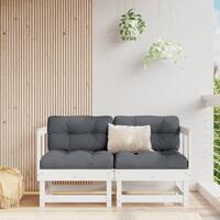 Hjørnemoduler til havesofa 2 stk. massivt fyrretræ hvid