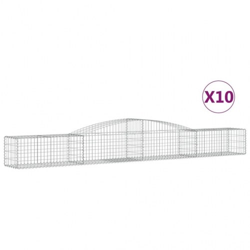 Buede gabionkurve - 10 stk. 400×50×40/60 cm i galvaniseret jern