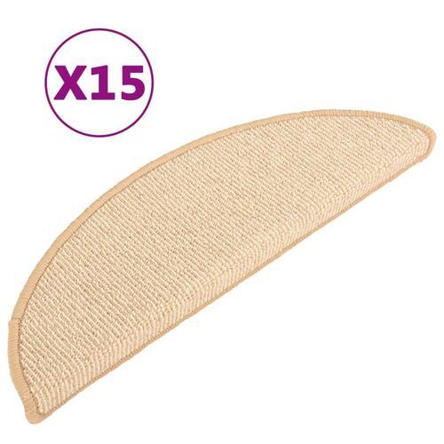 Trappemåtter 15 stk. 65x21x4 cm cremefarvet