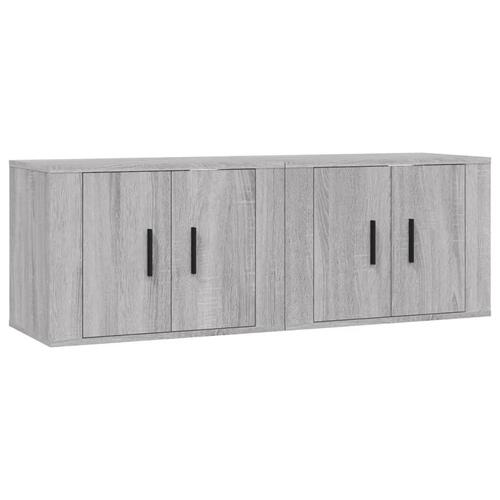 Væghængte tv-skabe 2 stk. 57x34,5x40 cm grå sonoma-eg