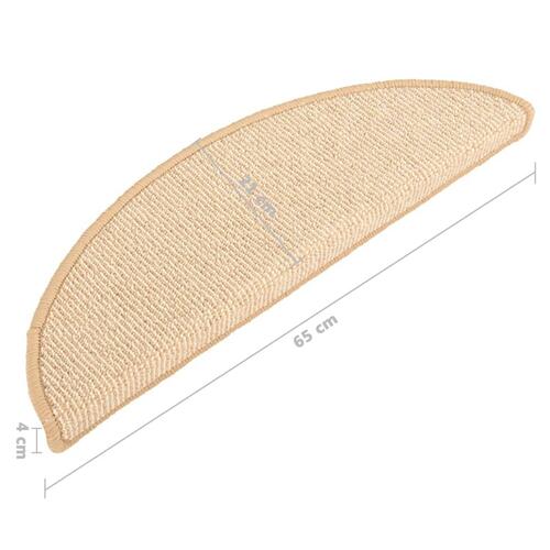 Trappemåtter 15 stk. 65x21x4 cm cremefarvet