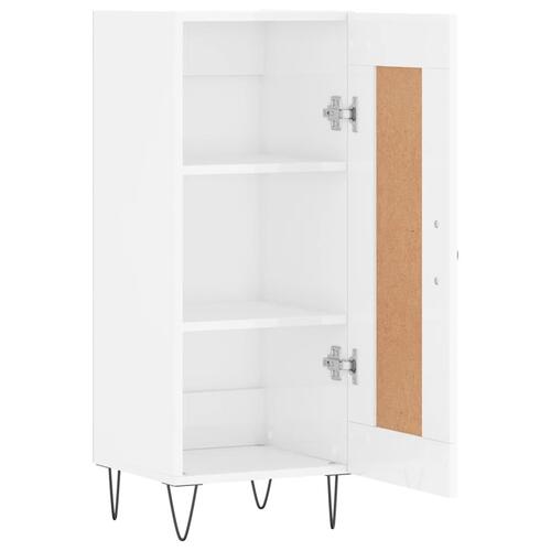 Skænk 34,5x34x90 cm konstrueret træ hvid højglans