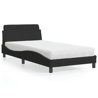 Seng med madras 100x200 cm velour sort