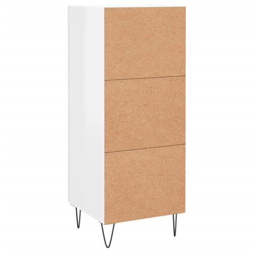 Skænk 34,5x34x90 cm konstrueret træ hvid højglans
