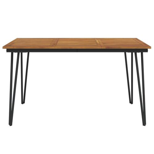 Havebord med hairpin-bordben 140x80x75 cm massivt akacietræ