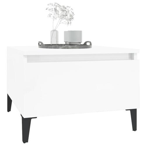 Sidebord 50x46x35 cm konstrueret træ hvid højglans
