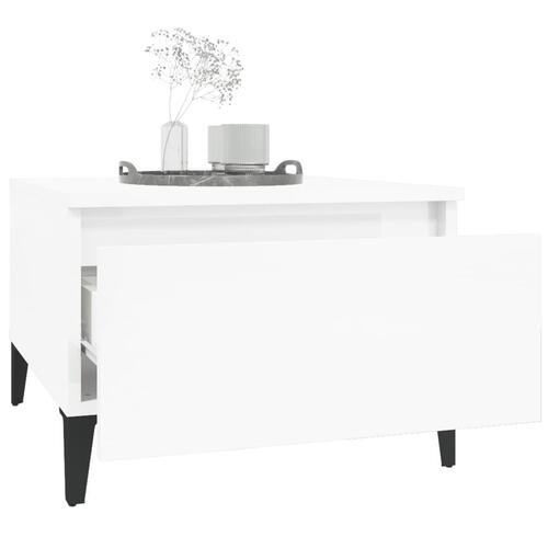 Sidebord 50x46x35 cm konstrueret træ hvid højglans