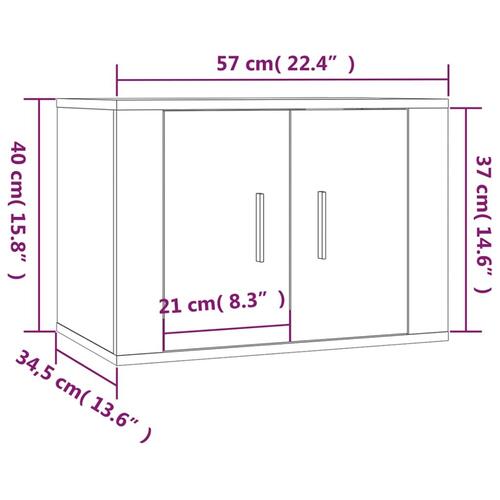 Væghængte tv-skabe 2 stk. 57x34,5x40 cm brun egetræsfarve