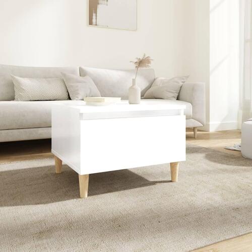 Sidebord 50x46x35 cm konstrueret træ hvid højglans