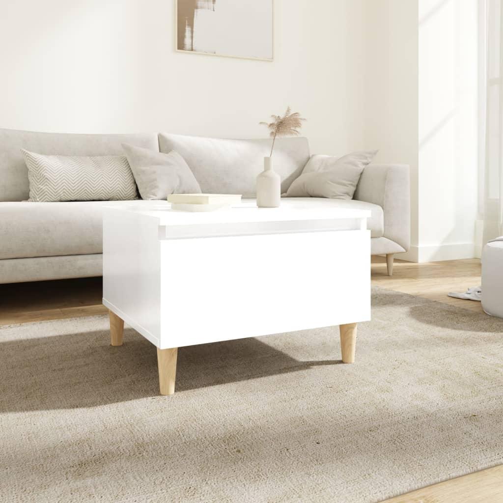 Sidebord 50x46x35 cm konstrueret træ hvid højglans