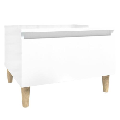 Sidebord 50x46x35 cm konstrueret træ hvid højglans