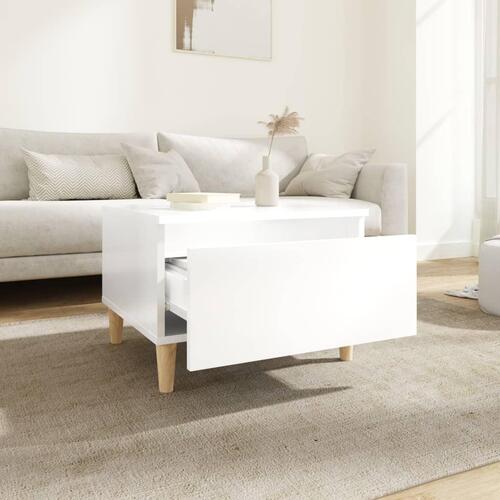 Sidebord 50x46x35 cm konstrueret træ hvid højglans