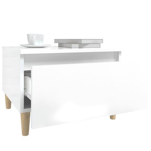 Sidebord 50x46x35 cm konstrueret træ hvid højglans