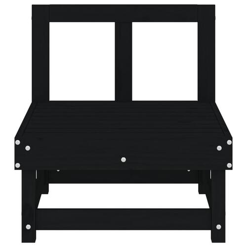 Midtermoduler til havesofa 2 stk. massivt fyrretræ sort