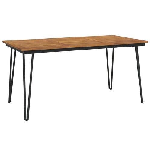 Havebord med hairpin-bordben 160x80x75 cm massivt akacietræ