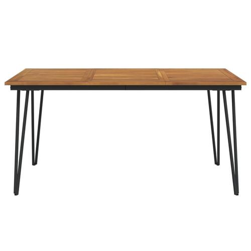 Havebord med hairpin-bordben 160x80x75 cm massivt akacietræ