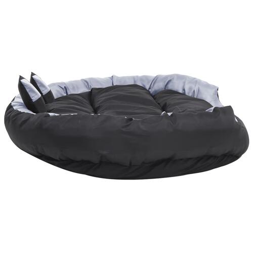 Hundepude 150x120x25 cm vendbar og vaskbar grå og sort