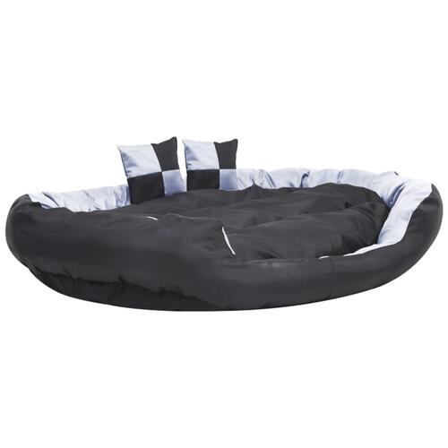 Hundepude 150x120x25 cm vendbar og vaskbar grå og sort