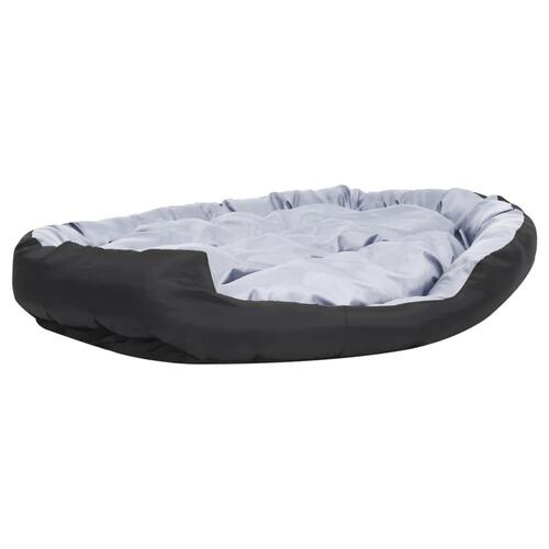 Hundepude 150x120x25 cm vendbar og vaskbar grå og sort