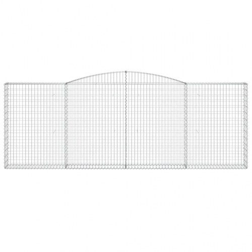 Buede gabionkurve - 4 stk., 400×30×140/160 cm, galvaniseret jern