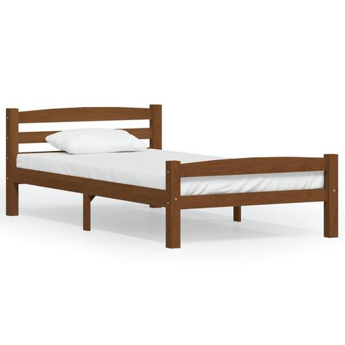 Sengeramme uden madras massivt fyrretræ 90x200 cm honningbrun