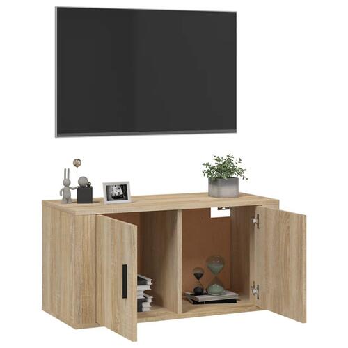 Væghængt tv-skab 80x34,5x40 cm sonoma-eg