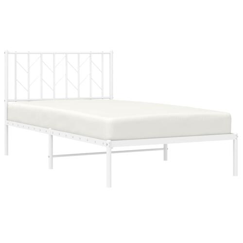 Sengeramme med sengegavl 100x190 cm metal hvid
