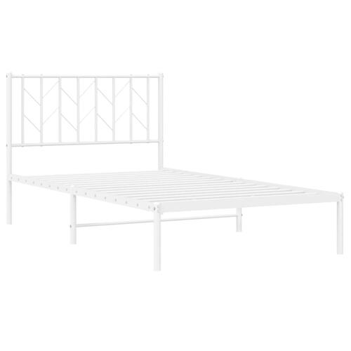 Sengeramme med sengegavl 100x190 cm metal hvid