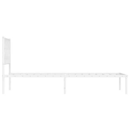Sengeramme med sengegavl 100x190 cm metal hvid