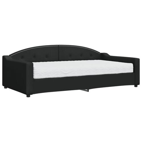 Daybed med madras 100x200 cm stof sort