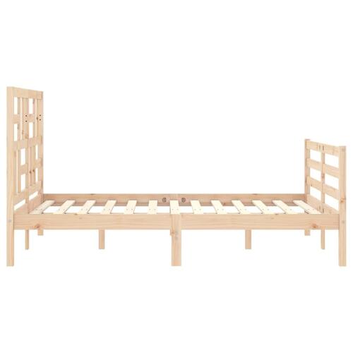 Sengeramme med sengegavl 140x200 cm massivt træ hvid