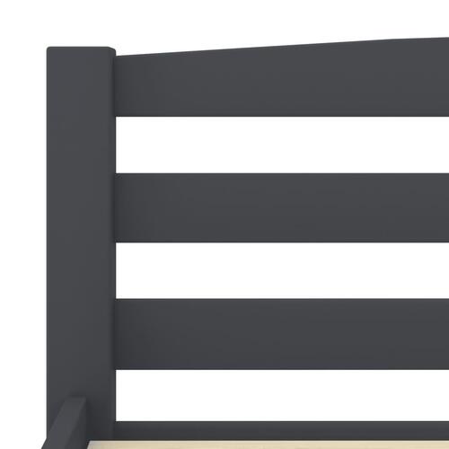 Sengeramme uden madras massivt fyrretræ 200x200 cm mørkegrå
