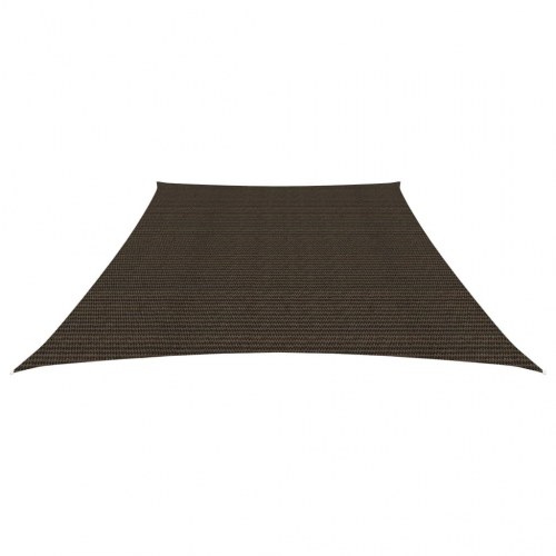 Solsejl 3/4 x 2 m i HDPE - brun, trapezform